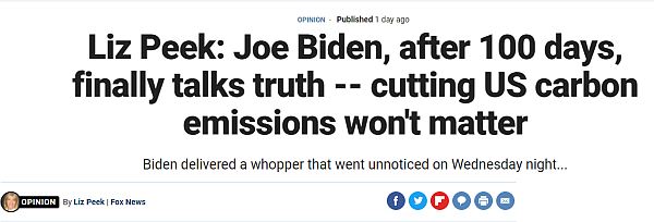 Nach 100 Tagen spricht Joe Biden die Wahrheit aus: Reduzierung der US-Emissionen wird keine Rolle spielen